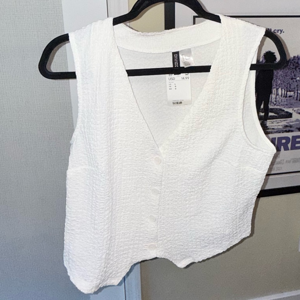 H&M White Sleeveless Women's Top